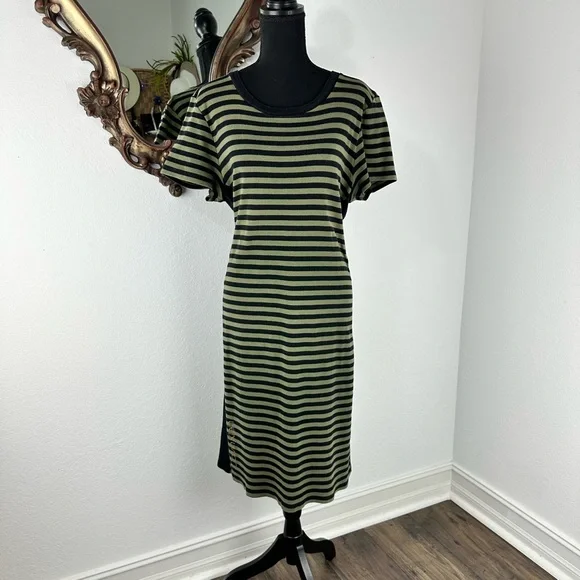 Calvin Klein X-LARGE Striped Short Sleeve Shift Dress - Picture 2 of 10